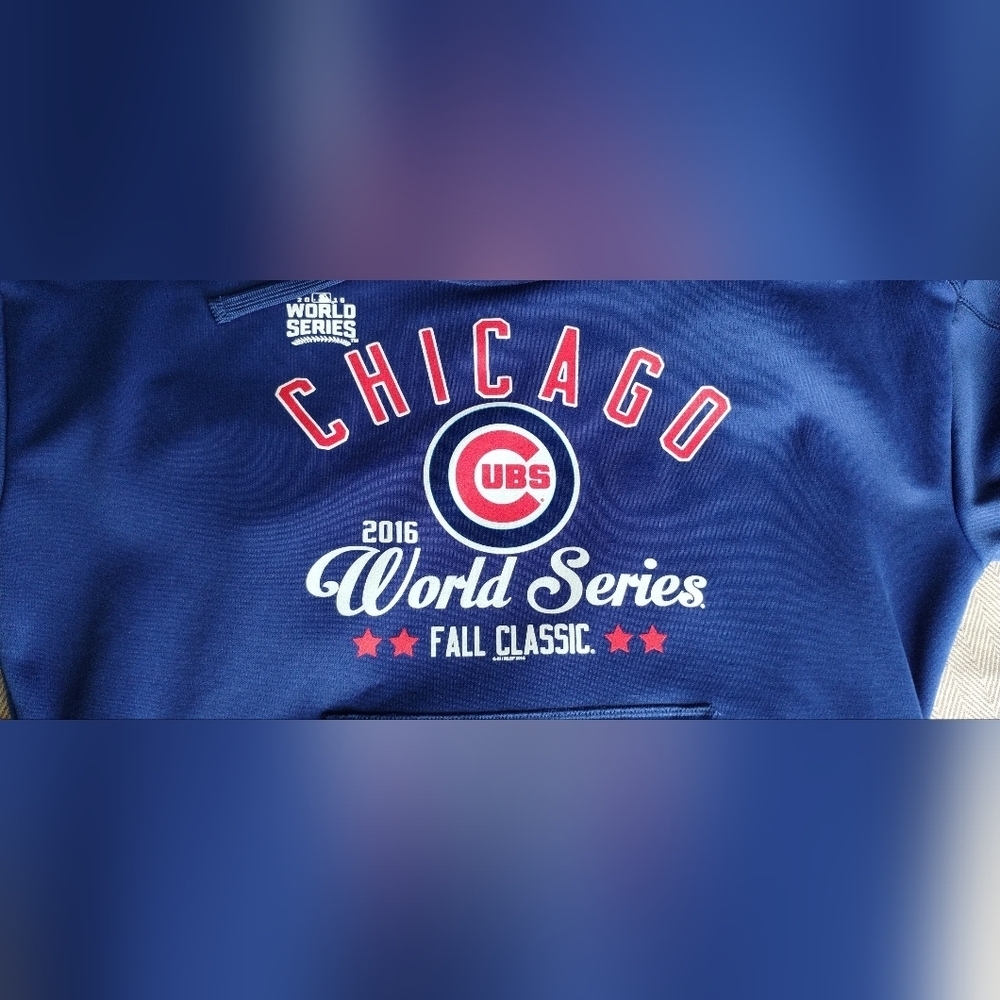 Blue Chicago Cubs Hoodie G-lll Blue 2016 World Series MLB (L) - Picture 6 of 8